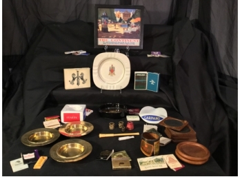 Vintage Ashtrays  And Smoking Related Grouping