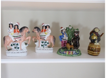 Grouping Of Vintage Figurines / Majollica