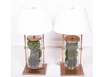 Pair Of Boxwood Topiary Lamps