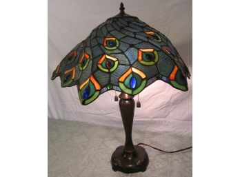 Peacock Feather Tiffany Style Lamp