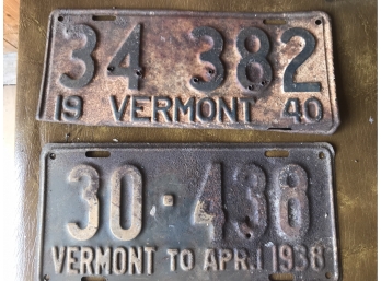 2 Vintage Licence Plates