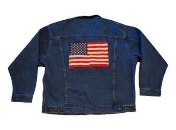 Tasha Polizzi American Flag Jean Jacket - Size: XL