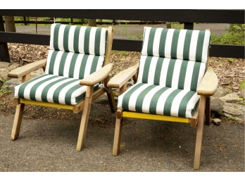 Pair Of Striped Cabana Chairs