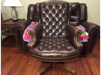 Vintage Tufted Leather Desk/Office Chair