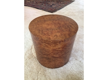 Glossy Wood Veneer Round End Table