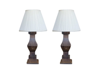 Pair Of Antique Wood Lamps