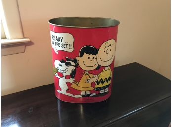 Vintage Peanuts Trash Can, 1969