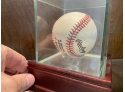 Stan Musial Autographed Baseball In Glass Display Case With COA