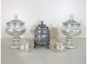 Decorative Mercury Glass And Aesthetic Mvt Silver Plate Grouping
