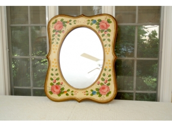 Floral Paint Decorated Wall Mirror