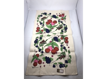 Vintage Colorful Stonelea Mills Linen Tea Towel Berries Design