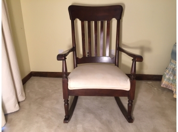 Hardwood Upholstered Seat Rocking Chair