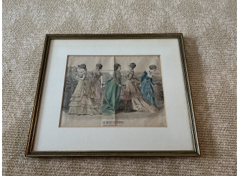 Framed Fashion Plates From Les Modes Parisiennes, 1800's