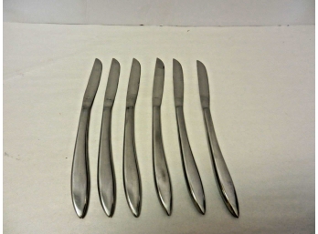 6 Vtg Mid Century Modern Stainless Steel Dinner Knives