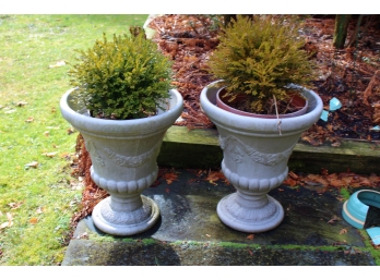 Two Resin Urn Form Planters