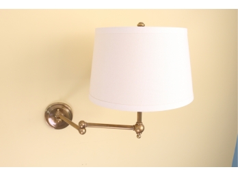 Pair Of Matching Brass Wall Mount Lamps With Extendable Arms (See Additional Photos)