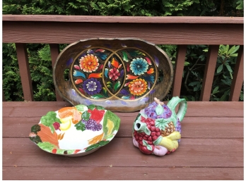Fits And Floyd Teapot And Serving Tray