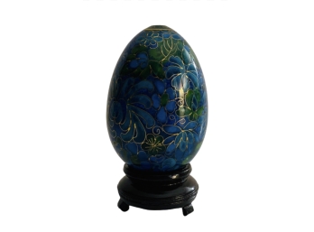 Chinese Cloisonnee Egg W/ Stand & Box