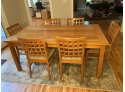 Workbench Furniture Dining Table With Six Side Chairs