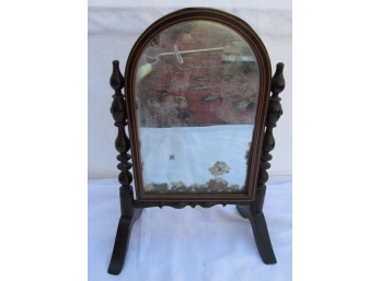 Antique Victorian Mahogany Travel Vanity Mirror