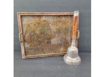 Large School Bell With Glass Top Tray
