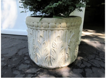 Vintage Acanthus Leaf Design Cast Concrete Planter