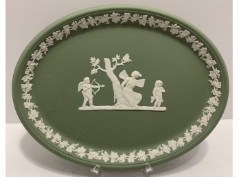 Wedgwood Green Jasperware Oval Plate