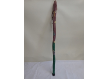 Snake Shaped Wooden Carved Walking Stick 38'