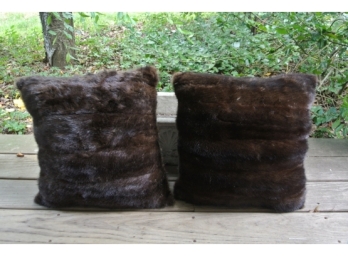 Two Fantastic Brown Mink Pillows