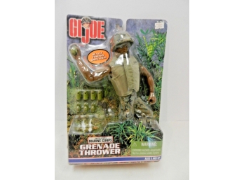 New 1999 Hasbro GI JOE USMC US Marine Corps Grenade Thrower Action Figure