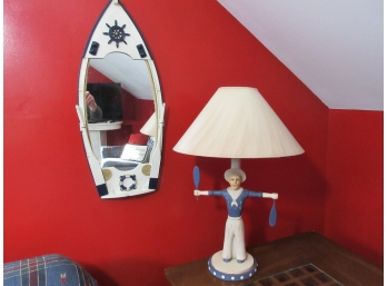Cute Nautical Theme Lamp And Mirror