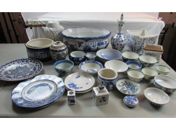 Box Lot  Miscellaneous Blue & White China And Porcelains