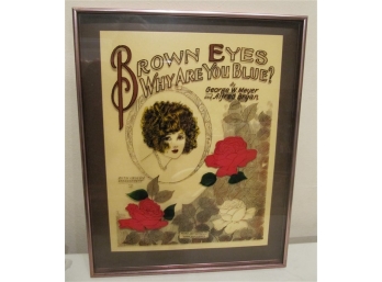 Brown Eyes - Reverse Painted Glass Piece