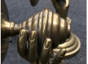 Pair Wonderful Brass 'Hand' Wall Sconces