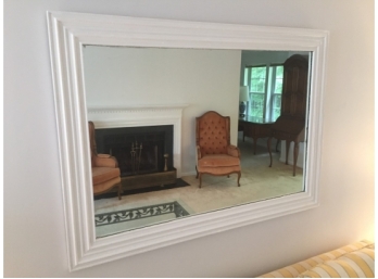Vintage White Framed Wall Mirror