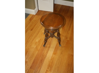 Antique Piano Stool With Claw Feet
