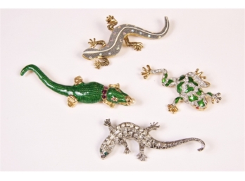 Collection Of Well Made Brooches Of Amphibious Creatures