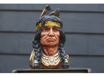 Native American Indian Warrior Plaster Bust