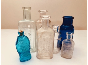 Group Of Apothecary/Druggist Glass Bottles