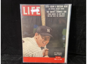 Mickey Mantle Life Magazine June 25, 1956 Cover 'The Remarkable Mickey Mantle'
