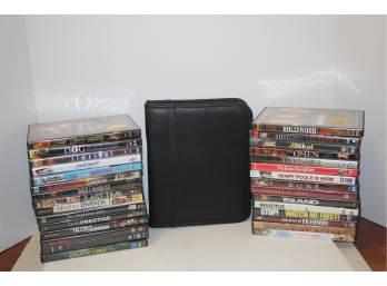 Mixed Lot 30 Pre Owned DVD's & New Case Logic DVD Folio