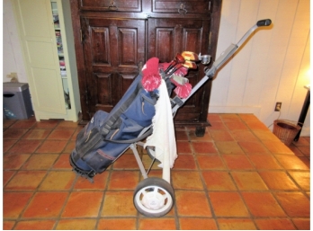 Bag Of Golf Clubs With Hand Cart