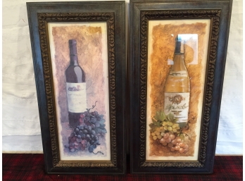 Pair Of Wine Theme Prints.