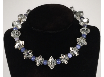 Antique Rock Crystal Lavender Glass Necklace