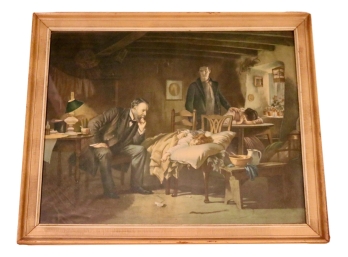 Turn Of The Century Lithograph, 'Doctor Watches Over Sick Girl' NEWLY ADDED