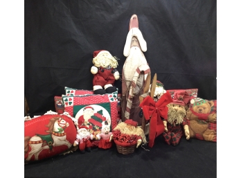 Christmas Pillows & Rustic Santa Collection