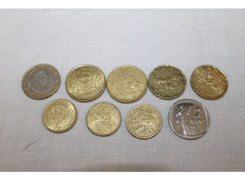 Euro Lot Includes (1)2002 Euro, (2)2002 50 Euro Cent, (1)2002 & (1)2003 20 Euro Cent, (3)10 Euro Cent & 2 Rand