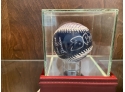 Joe Pepitone Autographed Baseball In Glass Display Case
