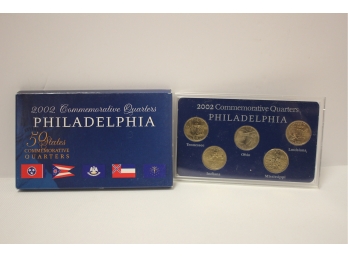 2002 United States Set Of Five Commemorative Quarters Philadelphia