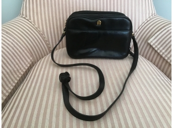 Authentic Black Leather Aigner Bag
